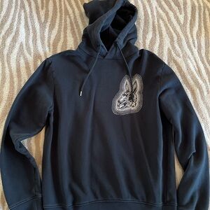 McQ by Alexander McQueen Black Hoodie Rabbit Skull Pullover Hoodie